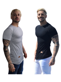 Pack X2 Remerones Hombre Entallados Long Slim Fit Lisos