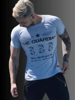 Remera FIRST 222 Hombre Entallada Slim Fit Estampada GRIS - comprar online