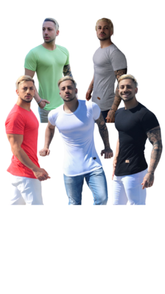 Pack X5 Remerones Hombre Entallados Long Slim Fit - comprar online