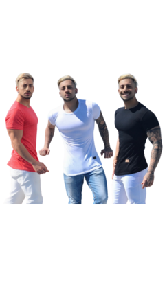 Pack X3 Remerones Hombre Entallados Long Slim Fit