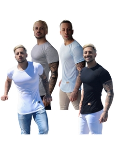 Pack X4 Remerones Hombre Entallados Long Slim Fit - comprar online