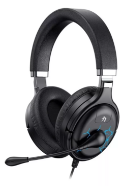 Auriculares Premium Con Micrófono Gaming Feel Crown Mustang Con Luz RGB Azul - comprar online