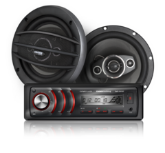 Estereo Para Auto Kit Reproductor Digital Multimedia + Parlantes BT USB Crown Mustang
