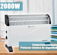 Estufa Convector Electrico Con Termostato Temperatura Regulable Funcion Turbo Winco - comprar online