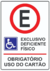 Placa para Estacionamento PCD sem pilar