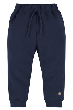 Calça infantil em moletom azul escuro