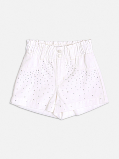 Short infantil em sarja com strass