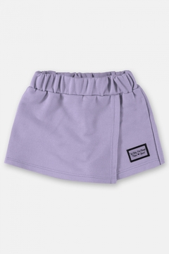 Short-saia infantil em moletom lavanda