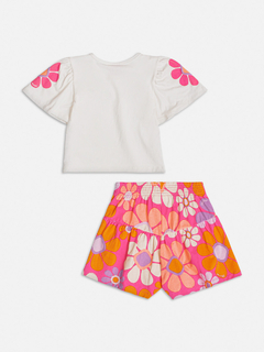 Conjunto infantil blusa e short floral - comprar online