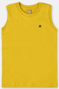 Camiseta infantil regata amarelo