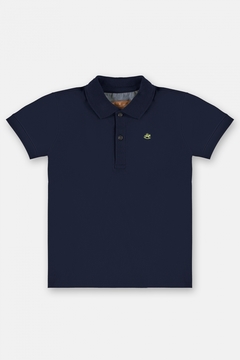 Camisa polo infantil azul escuro