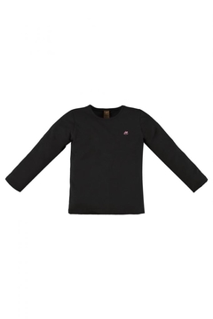 Blusa infantil manga longa preto