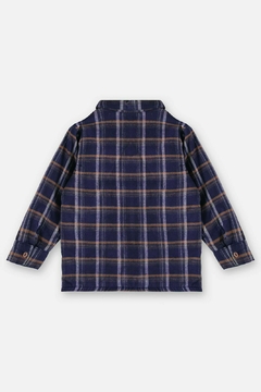 Camisa manga longa em tecido flanelado e malha - comprar online