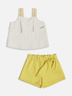 Conjunto infantil blusa e short amarelo