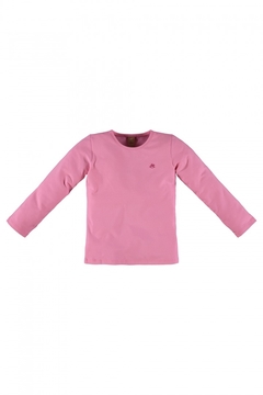 Blusa infantil manga longa rosa médio