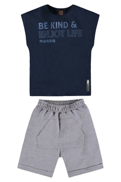 Conjunto regata malha e bermuda moletom- Up baby