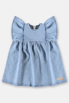 Vestido infantil jeans com elastano