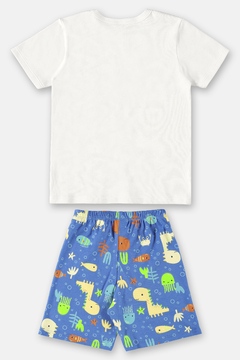 Pijama infantil camiseta e short em suedine dino - comprar online