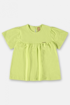 Blusa infantil manga curta verde limão