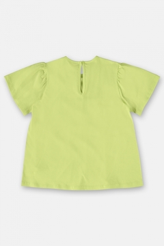 Blusa infantil manga curta verde limão - comprar online