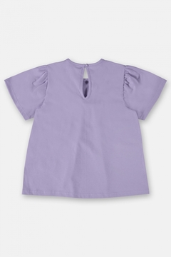 Blusa infantil manga curta lavanda - comprar online