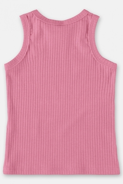 Blusa infantil sem manga rosa flúor - comprar online