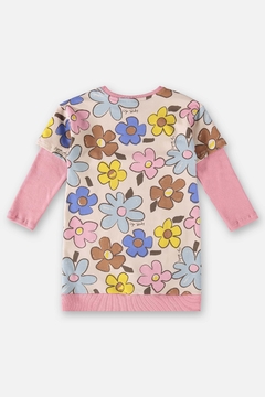 Vestido infantil manga longa em molecottom e ribana - comprar online