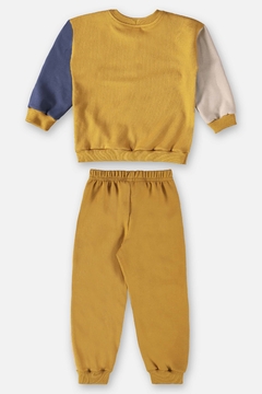 Conjunto infantil blusão e calça moletom geométrico - comprar online