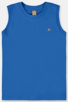 Camiseta infantil regata azul