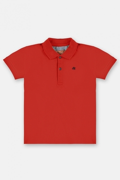 Camisa polo infantil vermelho