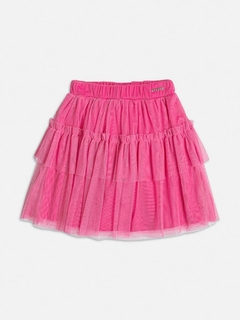 Saia infantil em tule rosa