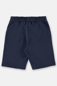 Bermuda infantil em moletom azul escuro - comprar online