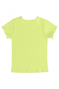 Blusa infantil manga curta verde limão - comprar online