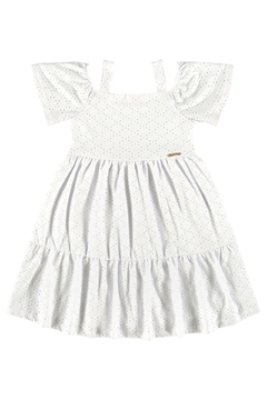 Vestido infantil malha laise branco