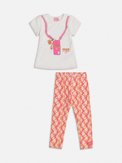 Conjunto infantil blusa e calça legging rosa