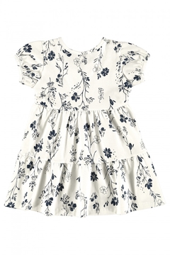 Vestido floral manga curta em cotton - Quimby - comprar online