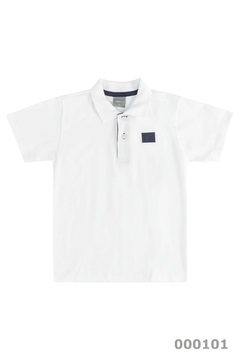 Camisa polo infantil branco - Quimby