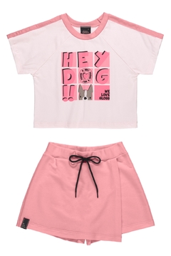 Conjunto blusa malha e shorts/saia - Quimby