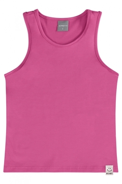 Blusa infantil sem manga pink flúor