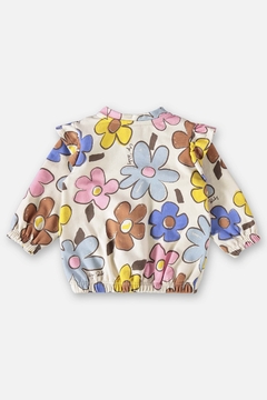 Conjunto infantil jaqueta e calça em molecotton floral na internet