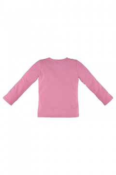 Blusa infantil manga longa rosa médio - comprar online