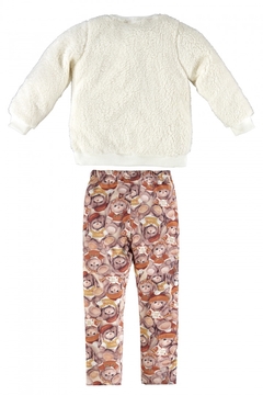 Conjunto blusão pelo e calça malha flanelada - Up baby - comprar online