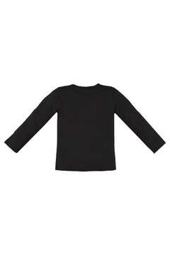 Blusa infantil manga longa preto - comprar online