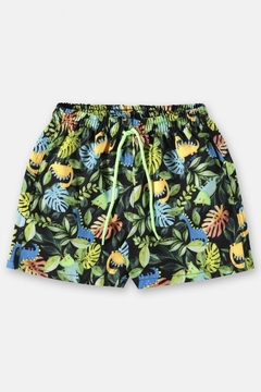 Short infantil em microfibra dino