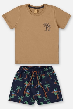 Conjunto camiseta malha e short microfibra