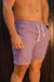 Short Praia Linho Mauricinho Masculino Verão Roxo