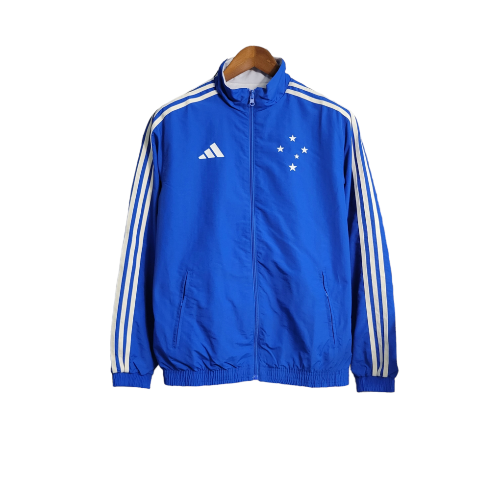 Corta vento adidas azul best sale e branco