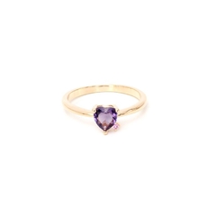 ANEL PURPLE HEART COM CRISTAL AMETISTA E ZIRCÔNIA ROSA - comprar online