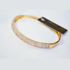 BRACELETE BANHADO A OURO CRAVEJADO COM ZIRCÔNIA BRANCA - comprar online