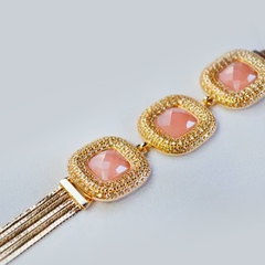 PULSEIRA EM IT'S ROSA CRAVEJADO COM ZIRCÔNIA - comprar online